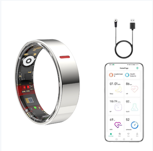 Steel Health Smart Ring Sleep Tracking Fitness Heart Rate Blood Pressure Monitor App Control IP68 Waterproof Wireless Charging 5