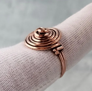Vintage Style Pure Copper Adjustable Ring Bio Therapy Health Band