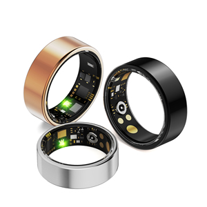 Health Smart Ring for Android IOS Stainless Steel + Resin Blood Oxygen Heart Rate Monitor IP68 Waterproof Magnetic Charging R11M